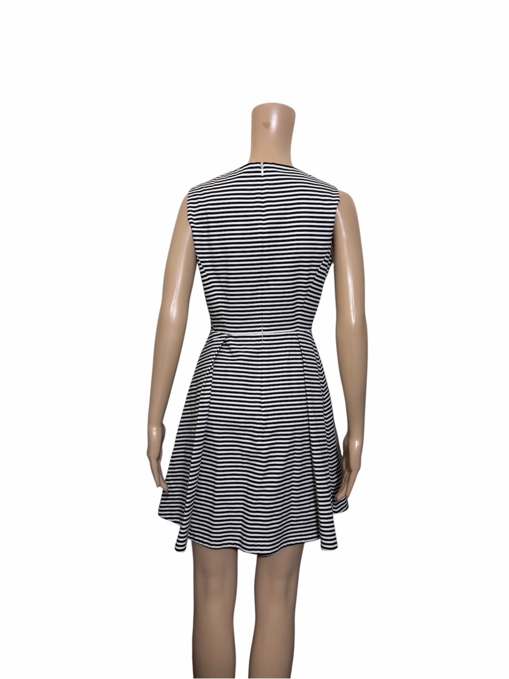 Kate Spade Black White Striped Fit & Flare Skater Dress Sleeveless Chic - Picture 6 of 8